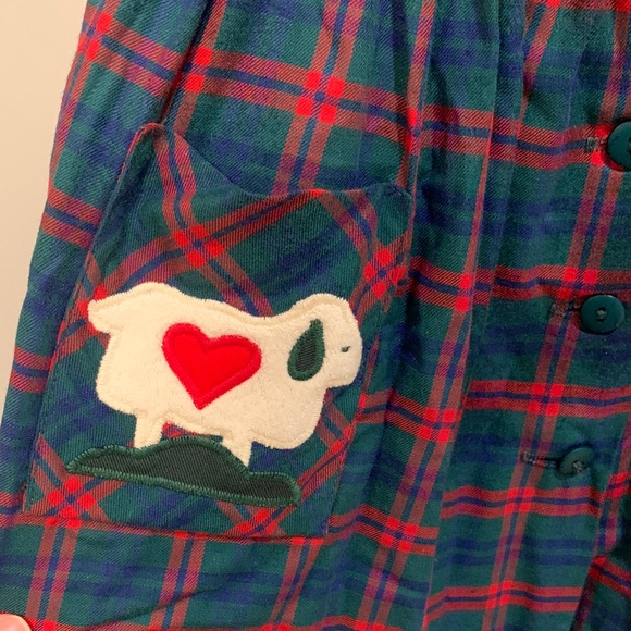 NWT VTG Florence Eiseman 100% Cotton Plaid Buttoned Down Dress with Lamb Pocket - Picture 5 of 11